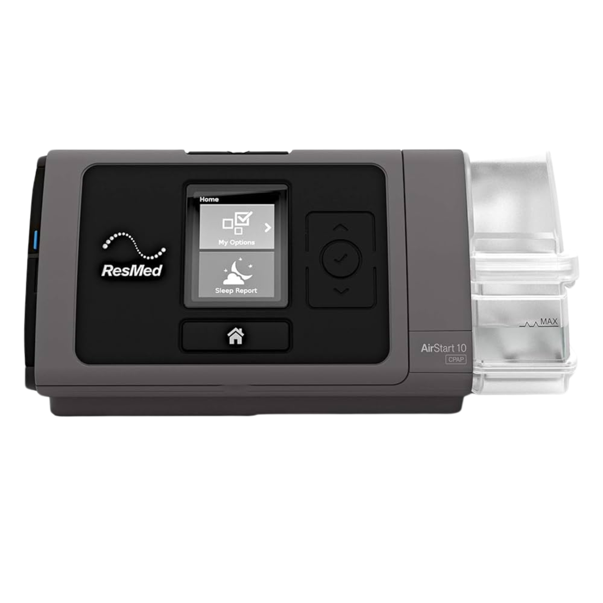 ResMed AirStart 10 ResMed CPAP machine, product photo on a white background